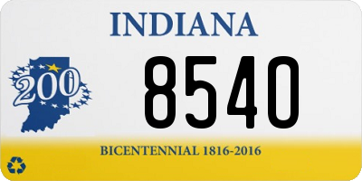 IN license plate 854O