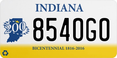 IN license plate 854OGO