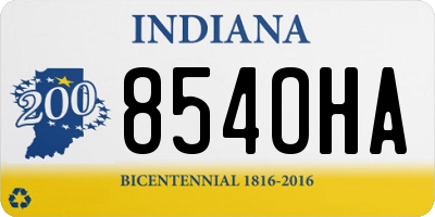 IN license plate 854OHA