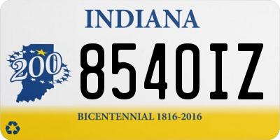 IN license plate 854OIZ