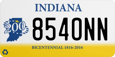 IN license plate 854ONN