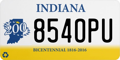 IN license plate 854OPU