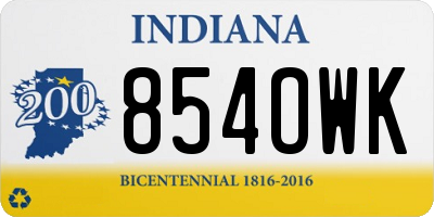 IN license plate 854OWK
