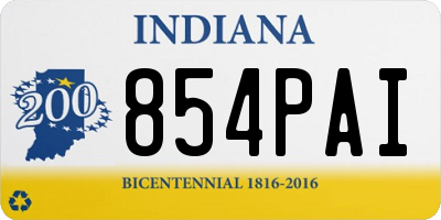 IN license plate 854PAI