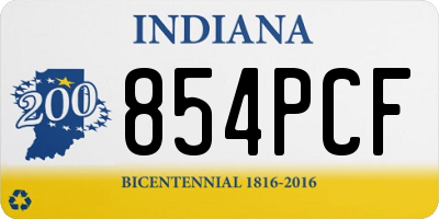 IN license plate 854PCF
