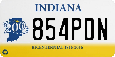 IN license plate 854PDN