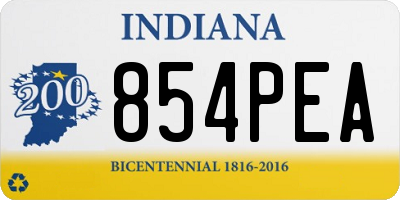 IN license plate 854PEA