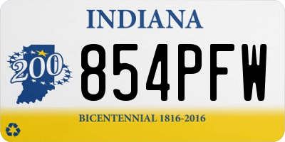 IN license plate 854PFW