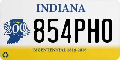 IN license plate 854PHO