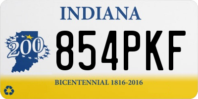 IN license plate 854PKF
