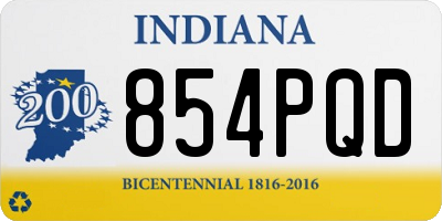 IN license plate 854PQD