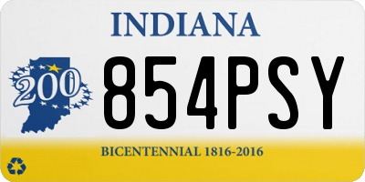 IN license plate 854PSY