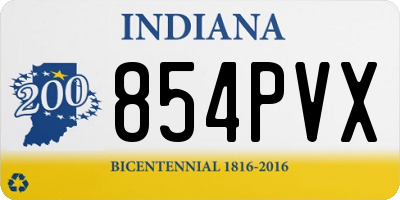 IN license plate 854PVX