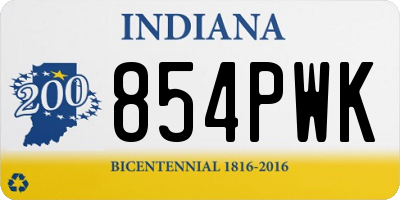 IN license plate 854PWK