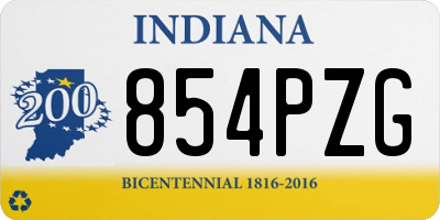 IN license plate 854PZG