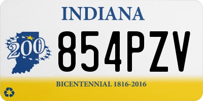 IN license plate 854PZV