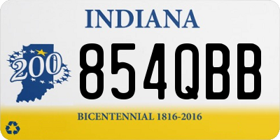 IN license plate 854QBB