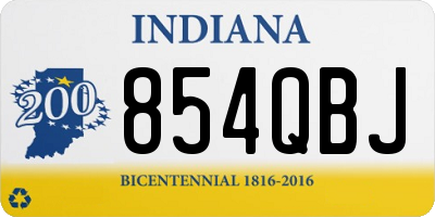 IN license plate 854QBJ