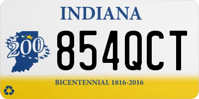 IN license plate 854QCT