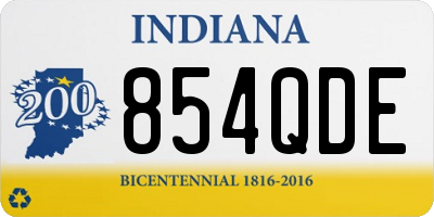 IN license plate 854QDE