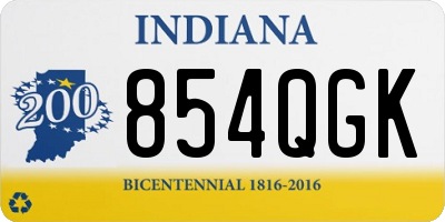 IN license plate 854QGK