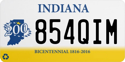 IN license plate 854QIM