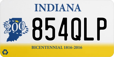 IN license plate 854QLP