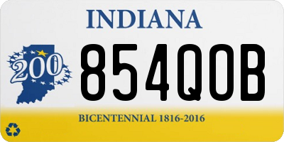 IN license plate 854QOB