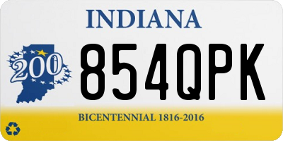 IN license plate 854QPK