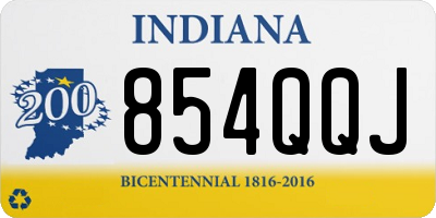 IN license plate 854QQJ