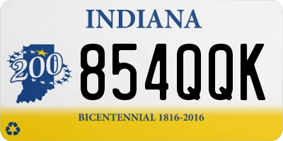 IN license plate 854QQK