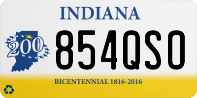 IN license plate 854QSO