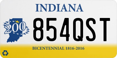 IN license plate 854QST