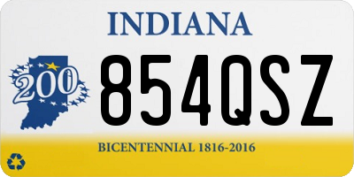 IN license plate 854QSZ