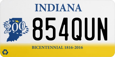 IN license plate 854QUN