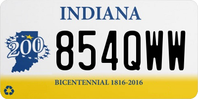 IN license plate 854QWW