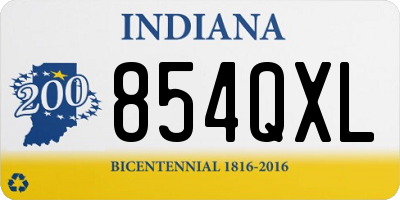 IN license plate 854QXL