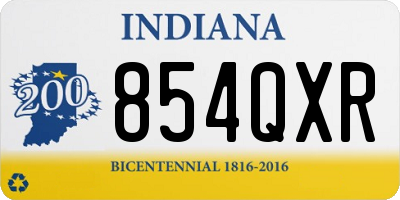 IN license plate 854QXR