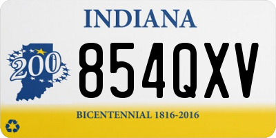 IN license plate 854QXV