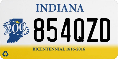 IN license plate 854QZD