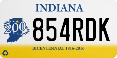 IN license plate 854RDK