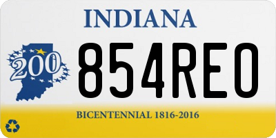IN license plate 854REO