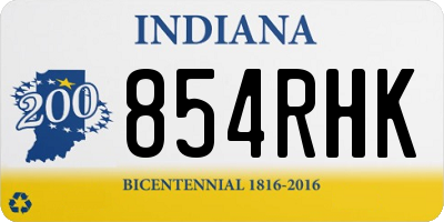 IN license plate 854RHK