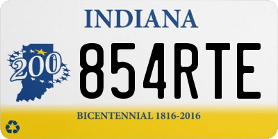 IN license plate 854RTE