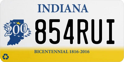 IN license plate 854RUI