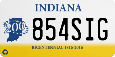 IN license plate 854SIG