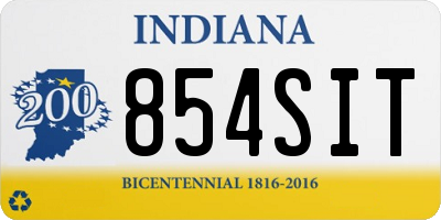 IN license plate 854SIT