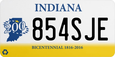 IN license plate 854SJE