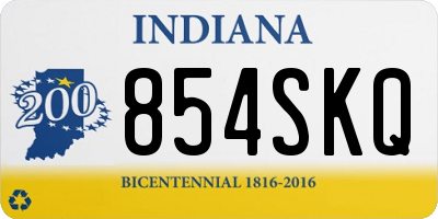 IN license plate 854SKQ