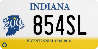 IN license plate 854SL